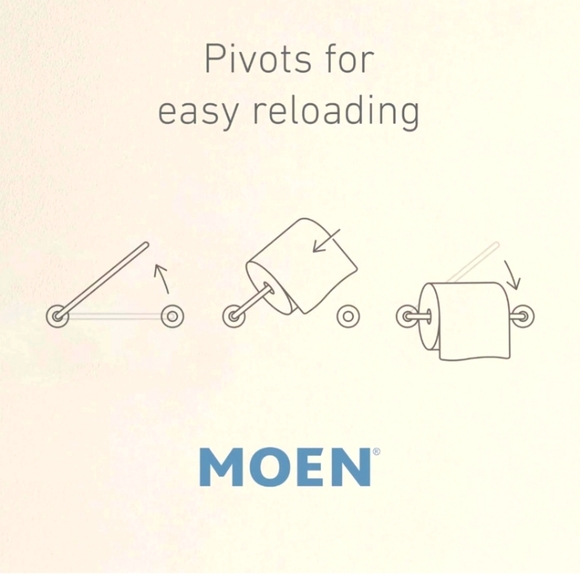 Moen Align Wall Mounted Toilet Paper Holder YB0408BL Sturdy Pivoting Matte Black - Picture 2 of 3